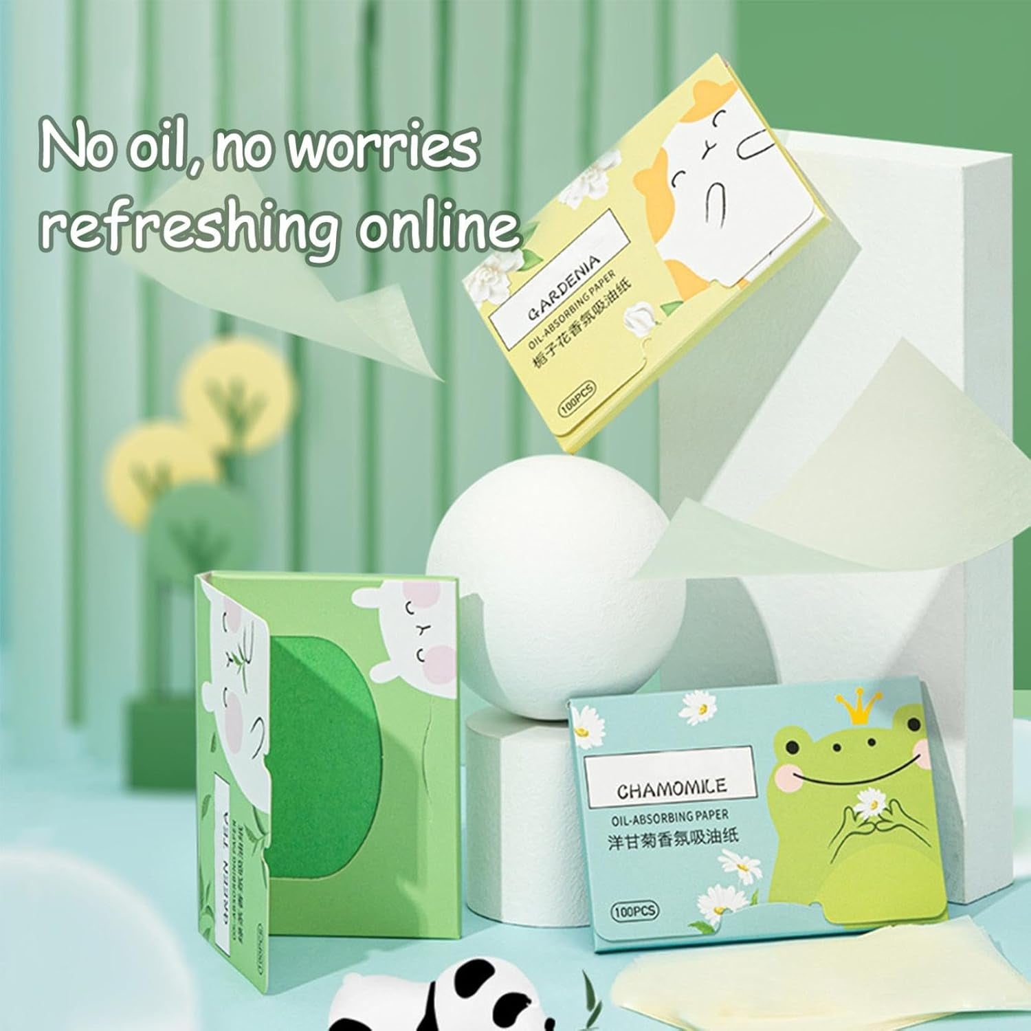 200 Sheets Oil Absorbing Sheets for Face,Oil Blotting Sheets for Face Soft Oil Unisex Blotting Papers,Makeup Blotting Paper Oil Blotting Sheets for Oily Care (Gardenia+Rose)