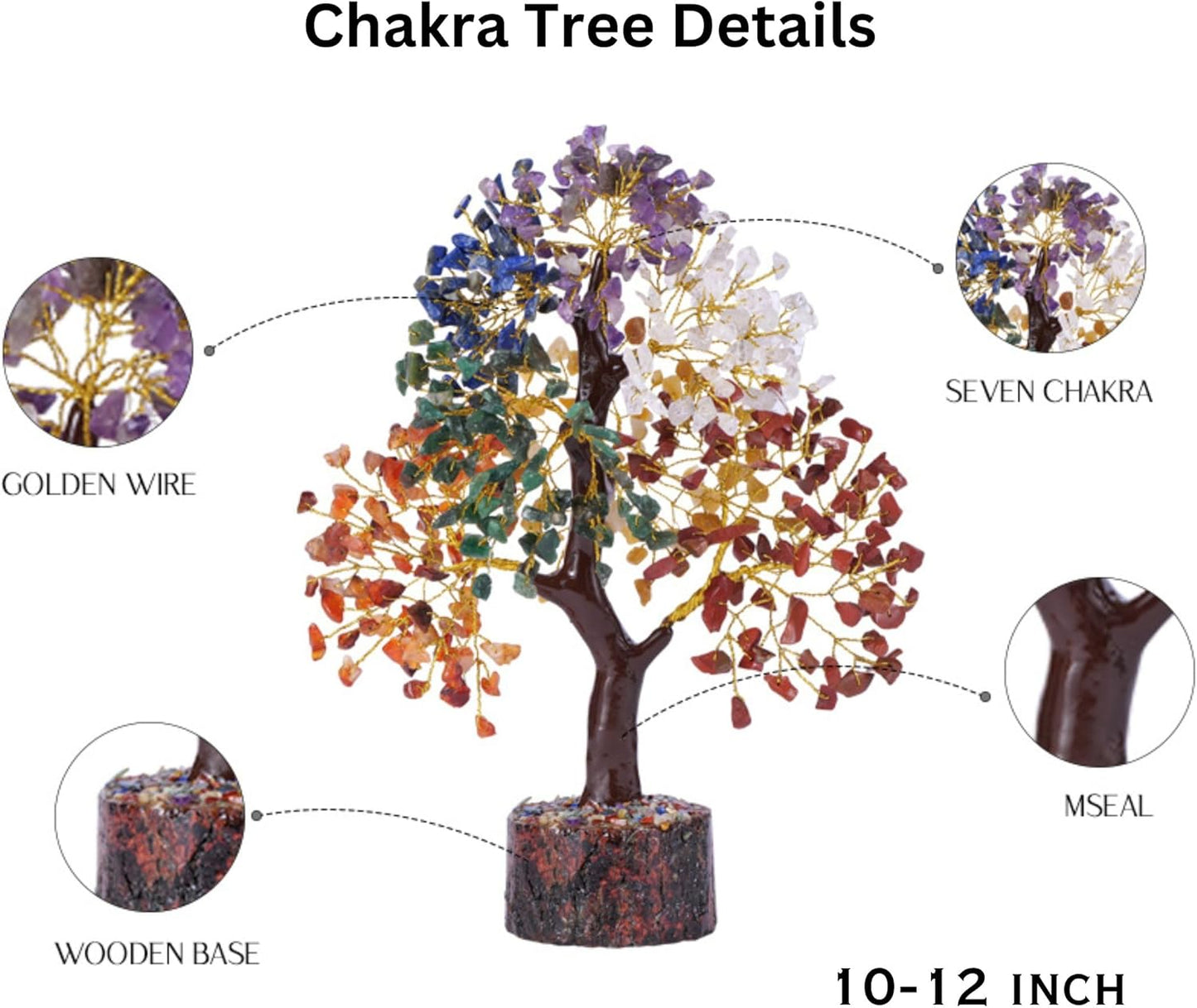 Bonsai Tree - Crystals and Healing Stones - Living Room Decor - Crystal Tree Tree of Life - Gem Tree Stones - Feng Shui and Money - Shelf Decor for Office