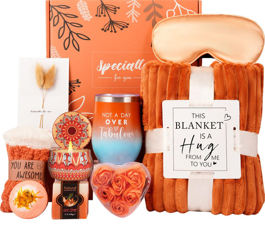 Fall Gifts Baskets for Women Mom Grandma Her Wife Girlfriend,Relaxing Spa Gifts for Teacher Friend Sister Grandma,Self Care Gifts Box,Thinking of You,Breast Cancer Gifts,Thank You,Retirement Gifts