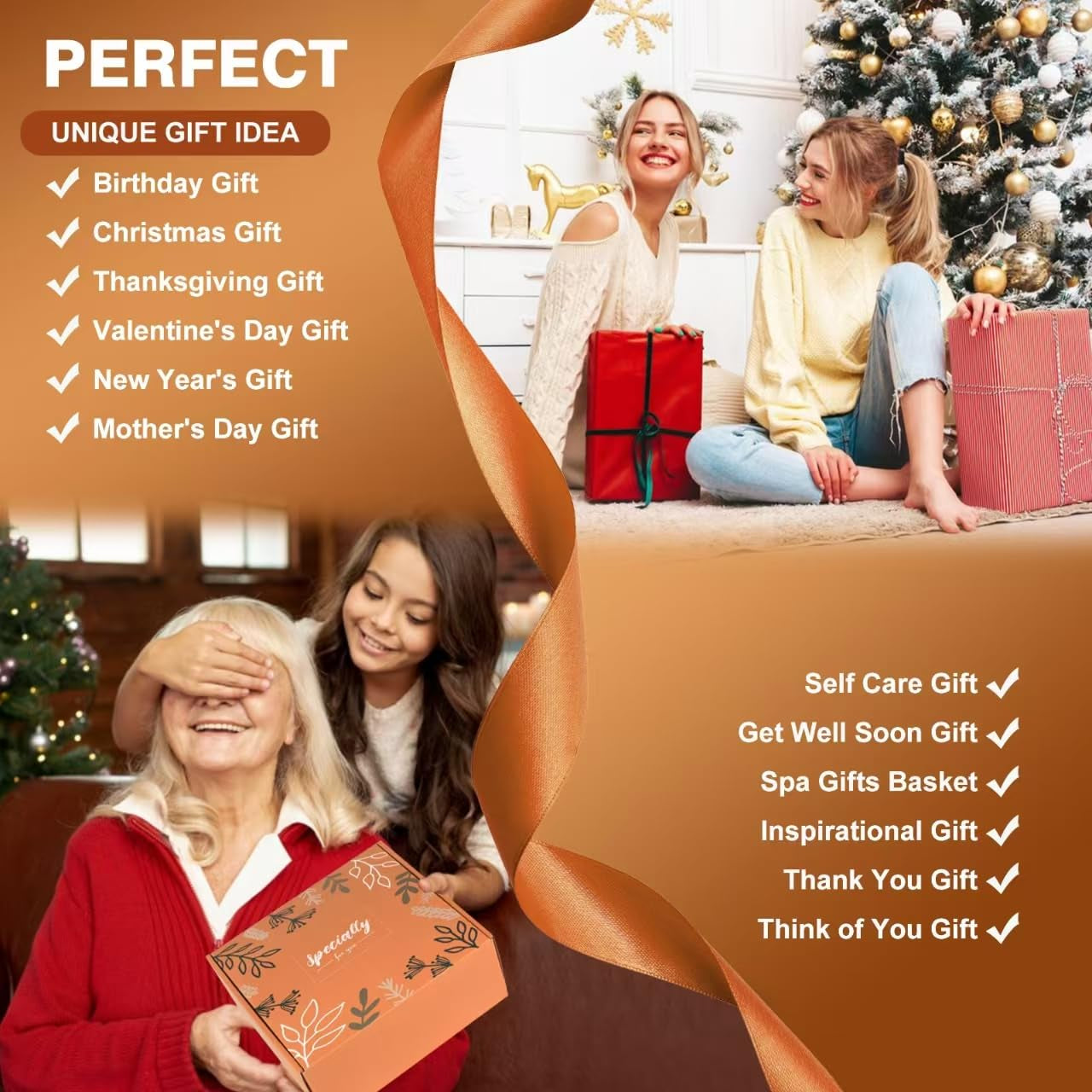 Fall Gifts Baskets for Women Mom Grandma Her Wife Girlfriend,Relaxing Spa Gifts for Teacher Friend Sister Grandma,Self Care Gifts Box,Thinking of You,Breast Cancer Gifts,Thank You,Retirement Gifts