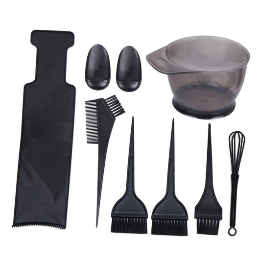 8Pcs Hair Coloring Kit Professional Hair Dye Comb Brush and Mixing Bowl Set Salon Use