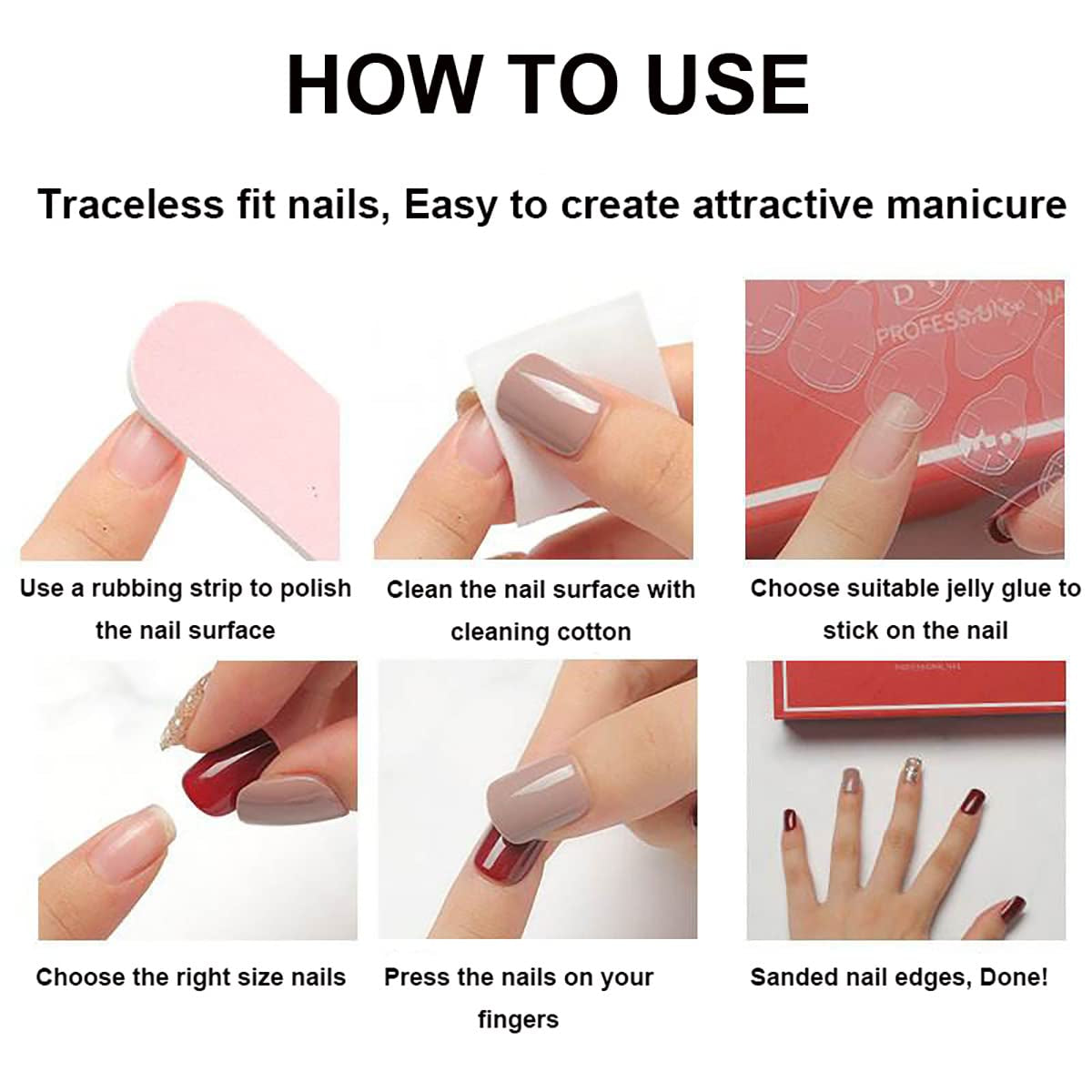 24Pcs Square French Tip Press on Nails Long Fake Nails Punk Cartoon Anime Design Nail Art Supplies Black White Full Cover Coffin False Nails Glue on Nails for Women Girls Manicure Decoration Decor
