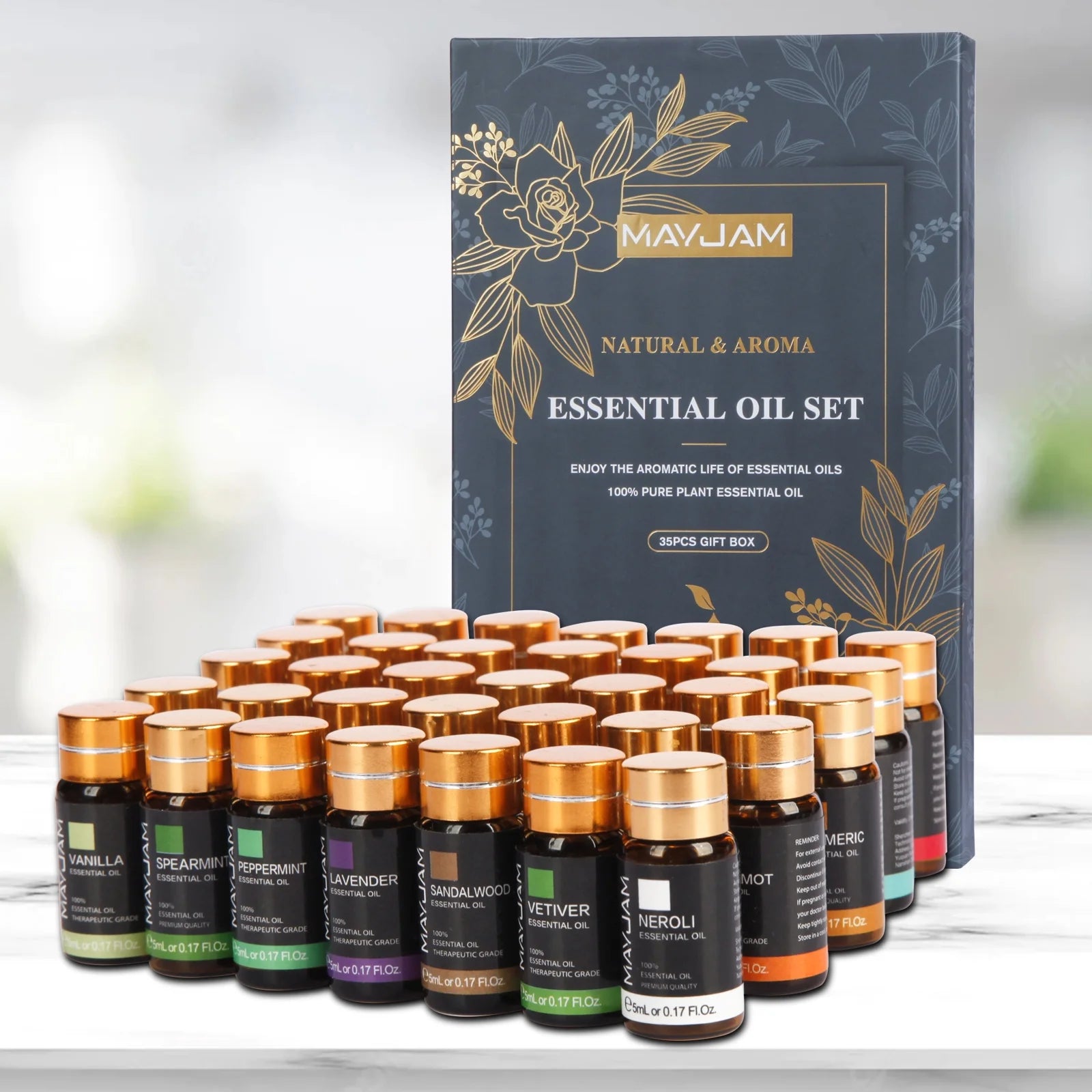 35X5Ml Essential Oils Set, Pure Natural Essential Oils for Diffusers, Humidifiers, Massages, Aromatherapy, Candle Making, Skin & Hair Care