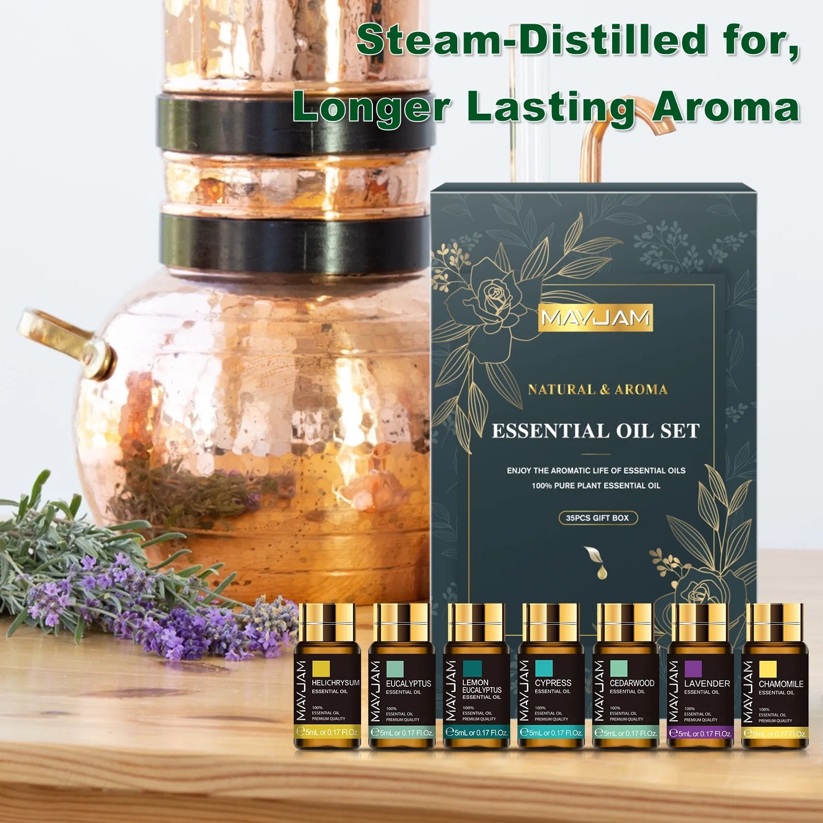 35X5Ml Essential Oils Set, Pure Natural Essential Oils for Diffusers, Humidifiers, Massages, Aromatherapy, Candle Making, Skin & Hair Care