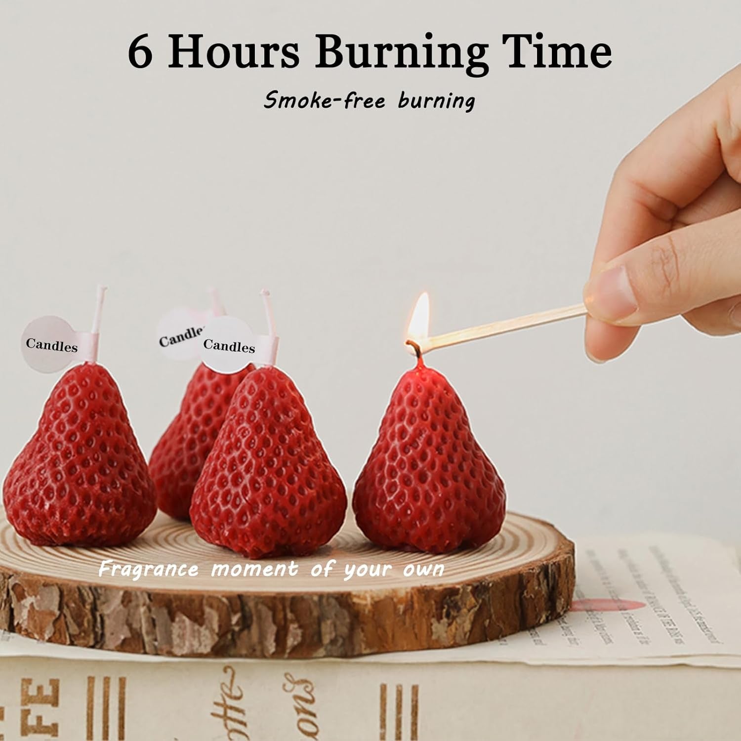 Strawberries Candles Gifts for Women, Aromatherapy Candle, Room Decor Cute Strawberries Shaped Scented Candles, Aesthetic Decorative (9 Red, 3 Inch)