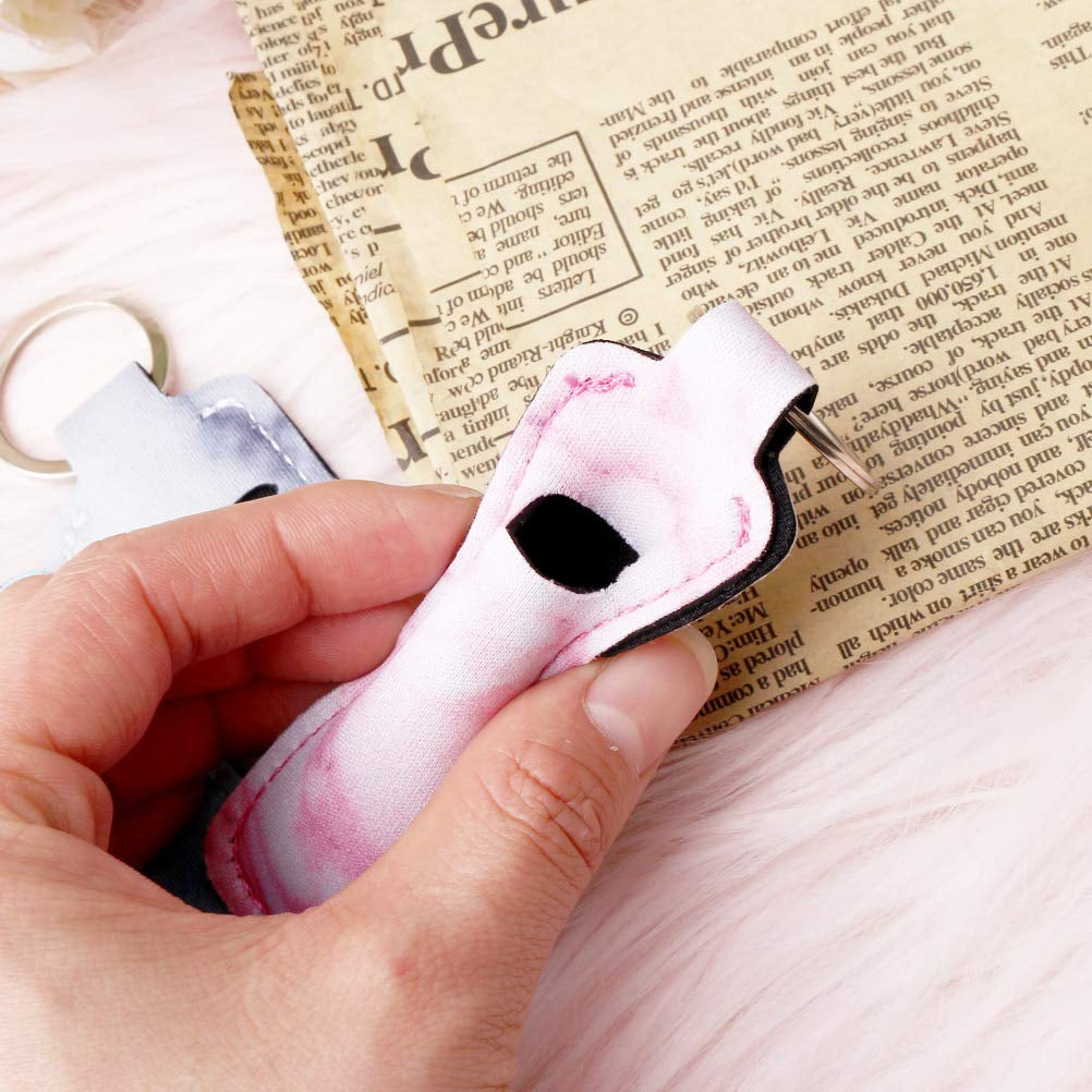 3 Pcs Marble Chapsticks Holder for Lipstick, Lip Balm Gloss, Stocking Stuffers Gift for Women (Pink, Blue, Grey)